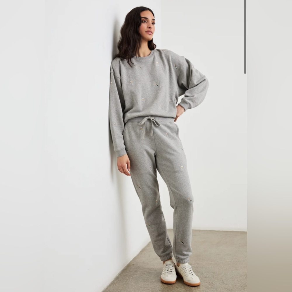 Rails Champagne Embroidery Set Varsity top and Kingston pant